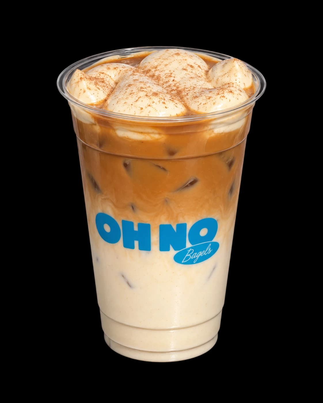 Cinnamon Crunch latte topped with cream cheese cold foam